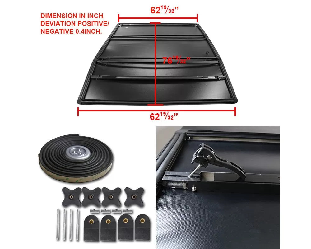 GMC 6.5 SHORT BED HARD QUAD FOLD TONNEAU COVER
