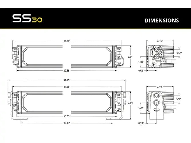 Diode Dynamics SS30 Sport White Driving Standard MBL (one)