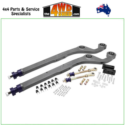 Front Correction Radius Arm Kit to suit Nissan Patrol - up to 4 Degrees caster correction for a 50mm lift and 2.5 Degrees for a 75mm lift.