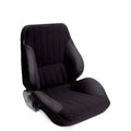 RALLY RECLINER LOW BACKW/O HEADREST BLACK VINYL SIDES BLACK VELOUR INSERT LEFT