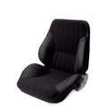 RALLY RECLINER LOW BACKW/O HEADREST BLACK VINYL SIDES BLACK VELOUR INSERT LEFT