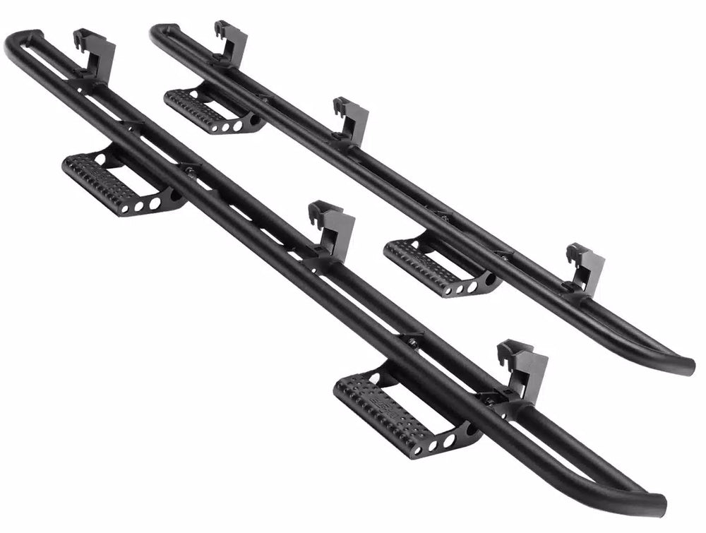 RKR Step System Cab Length (2 Step Mounts/2 Steps per Side) 1.75 Inch Rails 2005-2023 Toyota Tacoma Access Cab Textured Black NFab