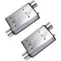 BBK 87-93 Mustang GT Cat Back Kit Varitune Mufflers - Aluminized turn downs