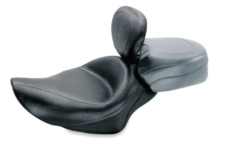 Mustang 04-21 Harley Sportster 3.3 Wide Stud Touring Solo Seat w/Driver Backrest - Black