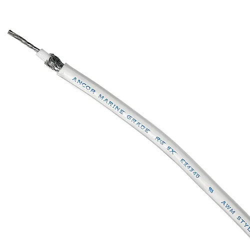 COAXIAL CABLE, RG 8X, WHITE - 500FT