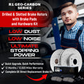 R1 07-15 BMW 335xi Front & Rear Drill/Slot Carbon Coated Rotor Set w/Euro Ceramic Pads