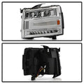 0713 SILVERADO 1500/0714 2500HD/3500HD FULL LED HEADLIGHTS W/LED LIGHT BAR CHR