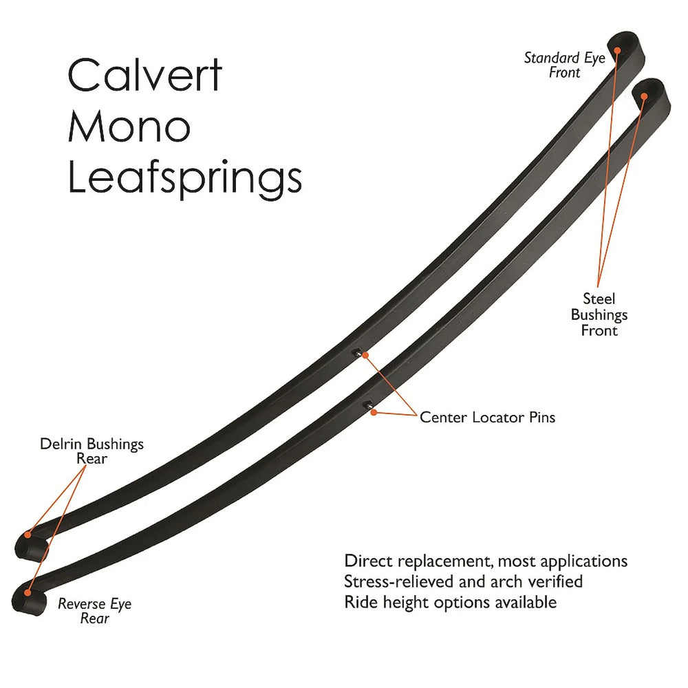 Calvert Parabolic Mono Leafsprings pair -3in Drop 55-57 Chevrolet BelAir