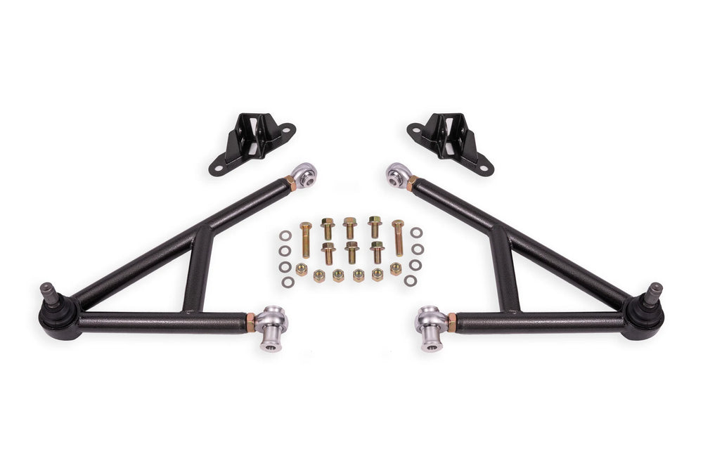 BMR 11-14 Ford Mustang Lower A-Arm Kit - Black Hammertone