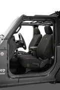 PRP 07-10 Jeep Wrangler JK Front Seat Covers/2 door or 4 door (Pair) - Black with Red Stitching
