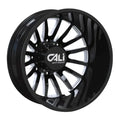 CALI OFF-ROAD SUMMIT DUALLY REAR LIFTED 9110 GLOSS BLACK MILLED SPOKES 20X8.25 8-200 -232MM 142MM