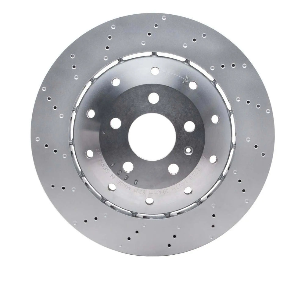 R1 Concepts Hi-Carbon Alloy GEOMET Coated Rotor - Drilled Fits Audi R8