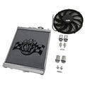 CSF Universal Half Radiator w/-16AN & Slip-On Fittings/12in SPAL Fan & Shroud