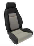 ELITE RECLINER BLACK VELOUR SIDES GREY VELOUR INSERT LEFT