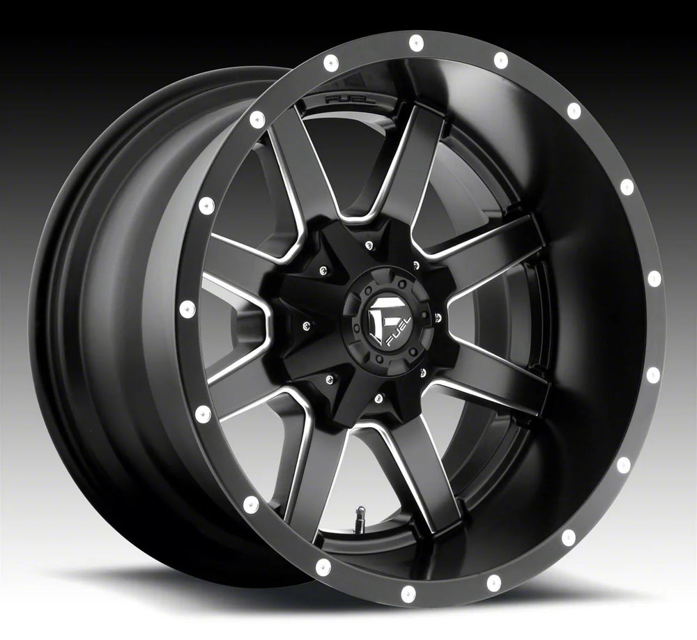 ~(52 lbs. 25X25X15)~ MAVERICK 22x12 8x180.00 MATTE BLACK MILLED (-44 mm)