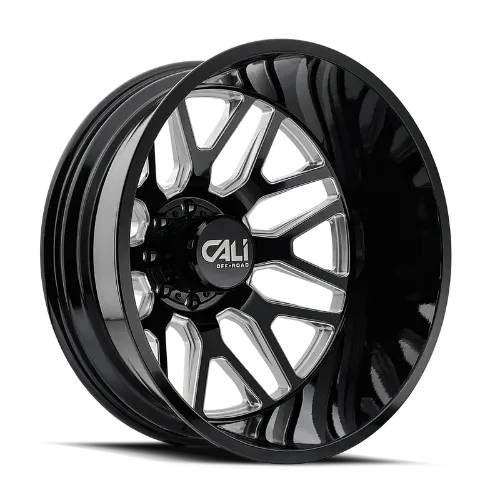 INVADER DUALLY (9115D) GLOSS BLACK/MILLED SPOKES