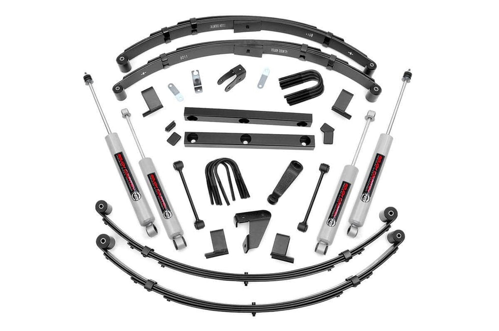 2x 8011 1x 1620BOX3 2x 8010 4 Inch Lift Kit Power Steer Jeep Wrangler YJ 4WD (1987-1995)