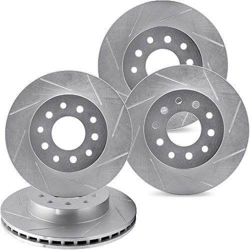 R1 Concepts Brake Rotor- Slotted - Silver Fits BMW Z4