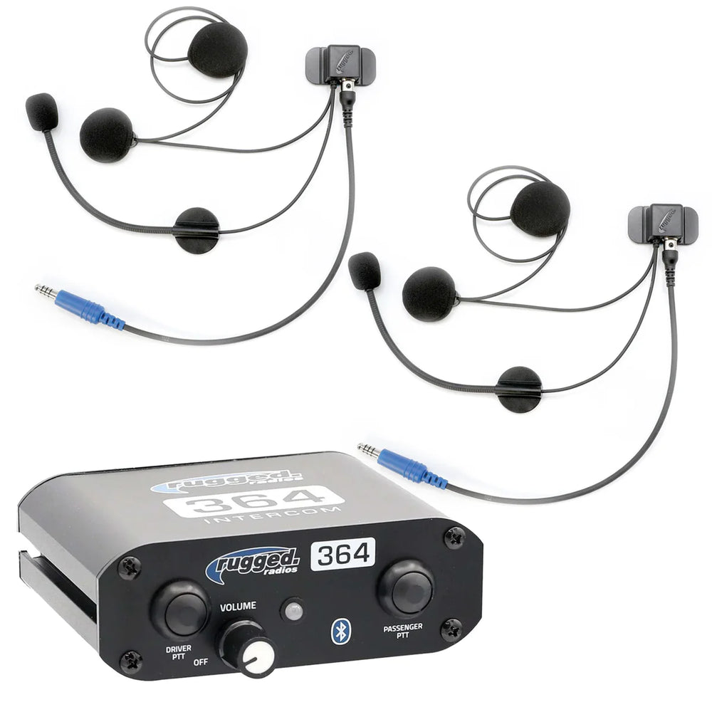 Rugged Radios 364 Intercom Kit ? 2-Person Bluetooth Intercom System - Headsets 364-2P-H41