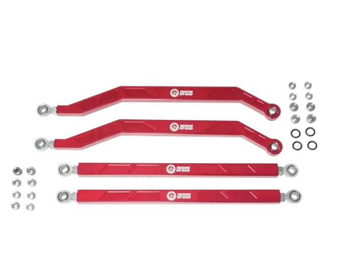 High Clearance Heavy Duty Radius Rod Set (4) - Red 14-16 Polaris RZR Freedom Off-Road