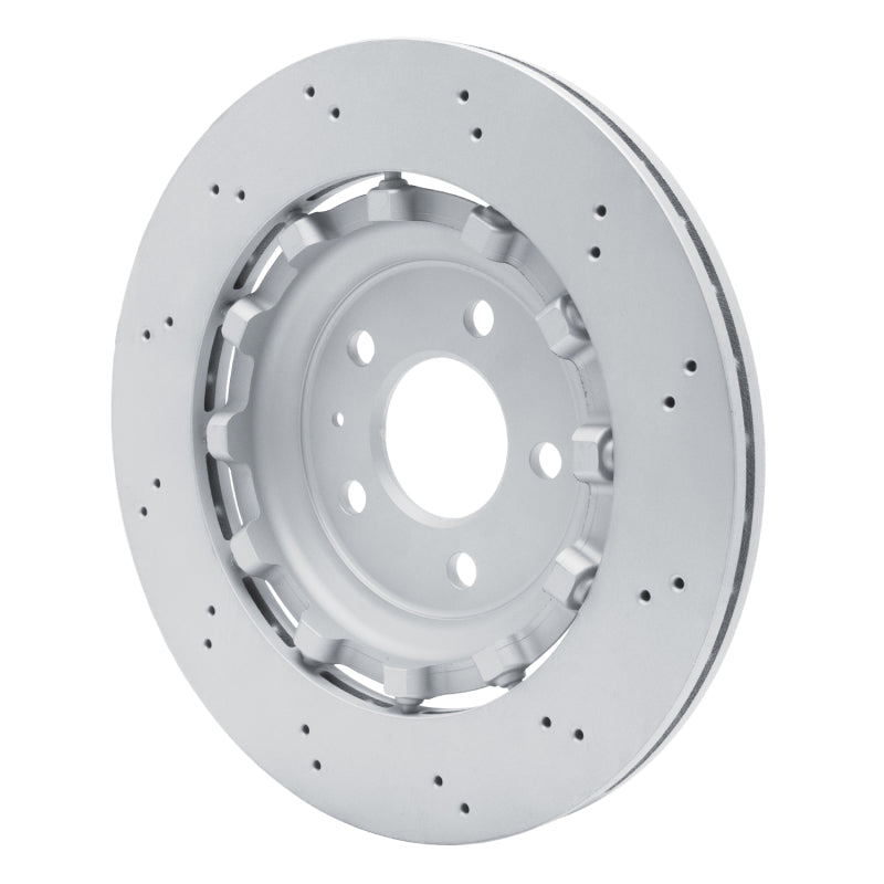 R1 Concepts Hi-Carbon Alloy GEOMET Coated Rotor - Drilled Fits Audi RS5