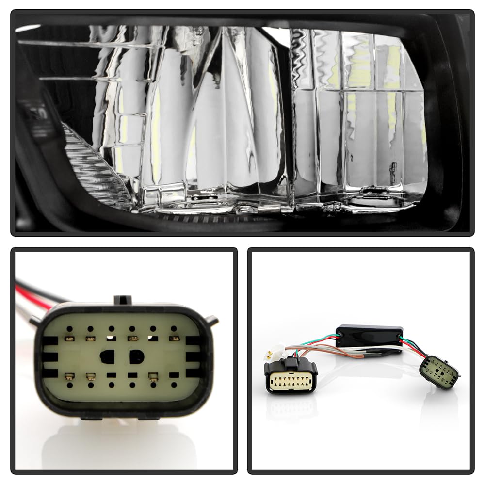 1922 RAM 1500 OE PLUS FIT HALOGEN BLACK BEZEL LED SMOKE SIGNAL HEADLIGHTS BLACK