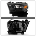 1922 RAM 1500 OE PLUS FIT HALOGEN BLACK BEZEL LED SMOKE SIGNAL HEADLIGHTS BLACK