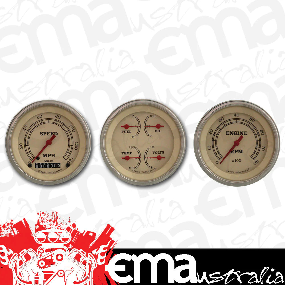 VINTAGE 3IN SPEEDO/QUAD/TACH-GM