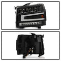 0713 SILVERADO 1500/0714 2500HD/3500HD FULL LED HEADLIGHTS W/LED LIGHT BAR BLA