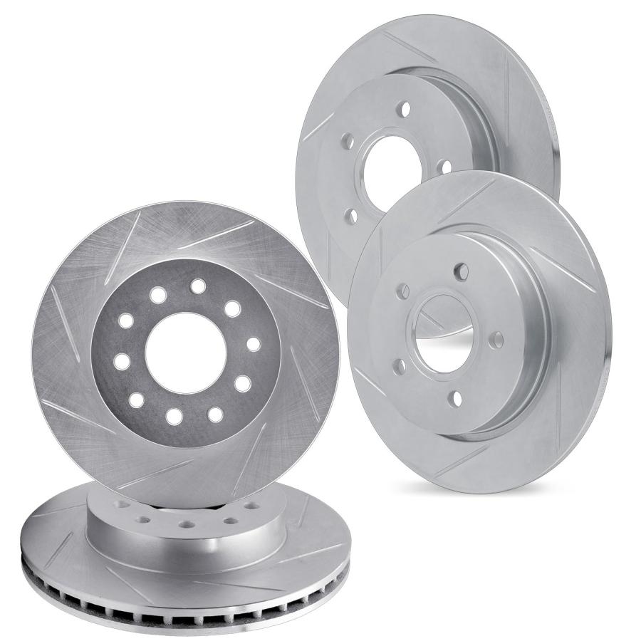 R1 Concepts Brake Rotor- Slotted - Silver Fits Land Rover