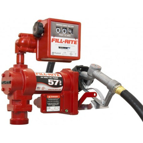 24V DC Pump Suction Pipe 3/4INx12FT Hose 3/4IN Manual Nozzle 807CL Meter Lit