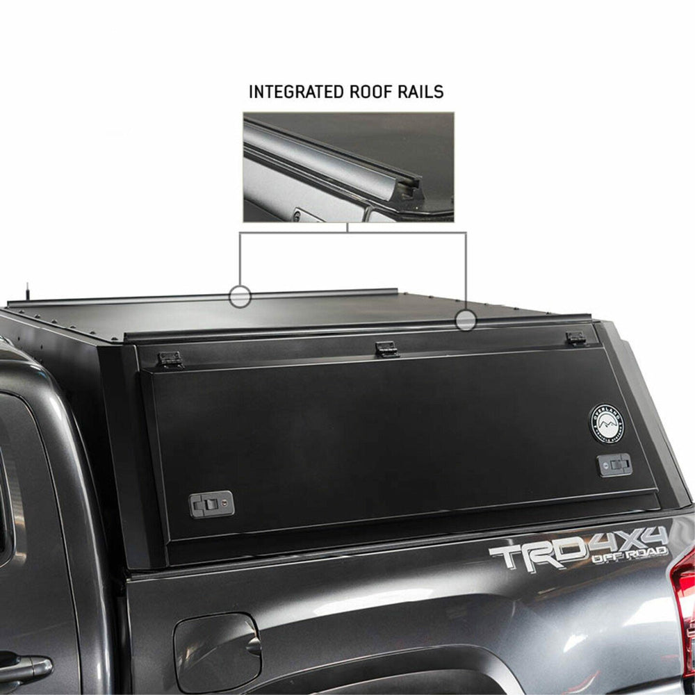 Overland Vehicle Systems Expedition - Truck Cap W Full Wing Doors Front and Rear Windows 3rd Brake Light