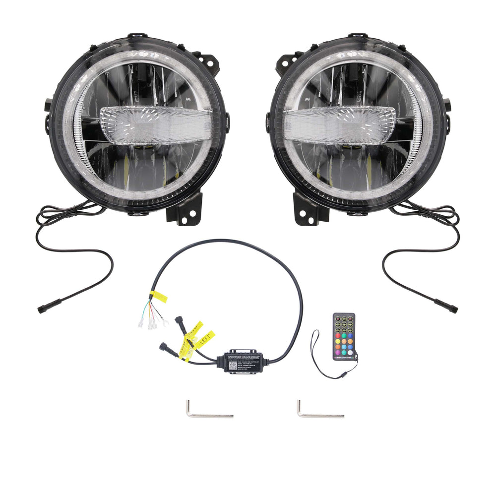 18C JEEP WRANGLER; 20C GLADIATOR 9IN PREMIUM CHASING LED HEADLIGHTS FITS SEL