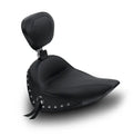 Mustang 84-06 Harley Standard Rear Tire Standard Touring Solo Seat w/Driver Backrest - Black