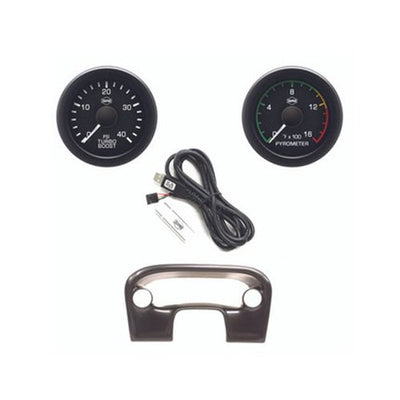 ~(1.3 lbs. 8X6X6)~ 99-04 SD FORD EV2 Black Face/White Pointer/Black Bezel Pyro-Boost Column mount