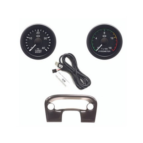 ~(1.3 lbs. 8X6X6)~ 99-04 SD FORD EV2 Black Face/White Pointer/Black Bezel Pyro-Boost Column mount