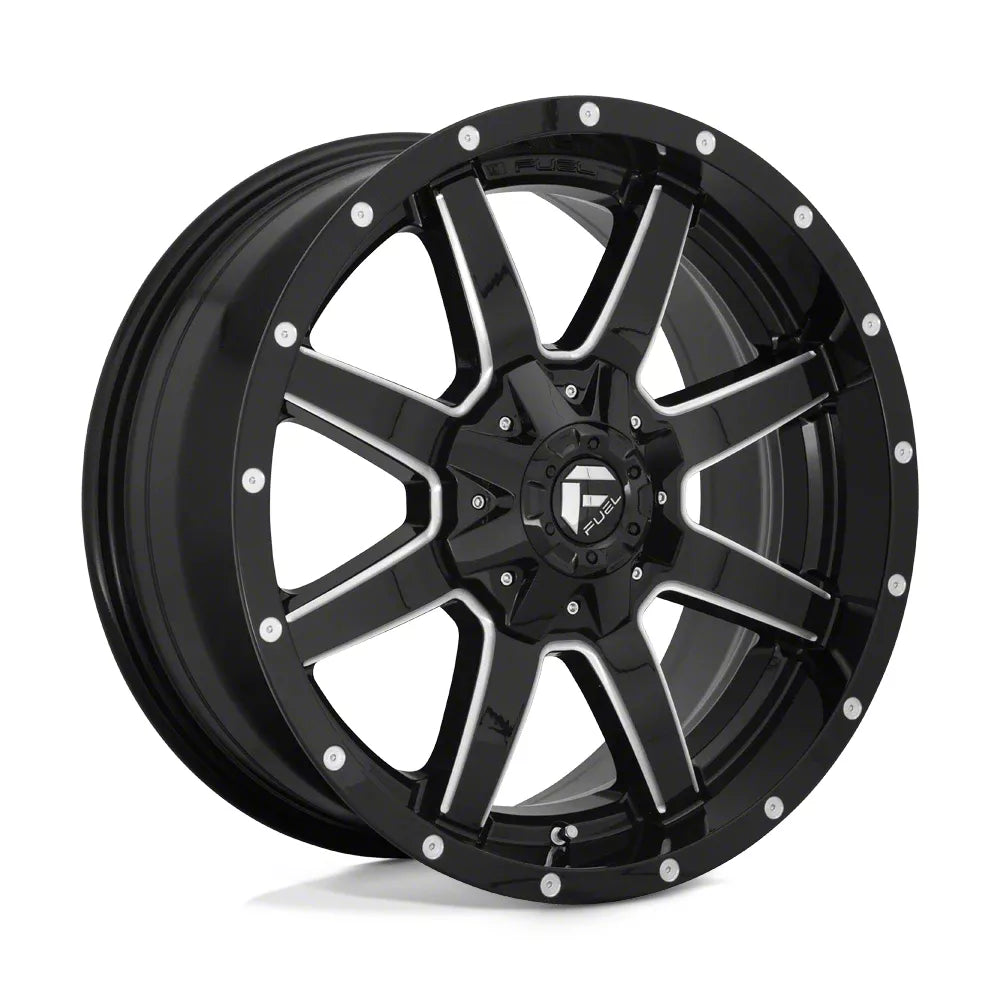 ~(48 lbs. 25X25X13)~ MAVERICK 22x10 5x139.70/5x150.00 GLOSS BLACK MILLED (10 mm)