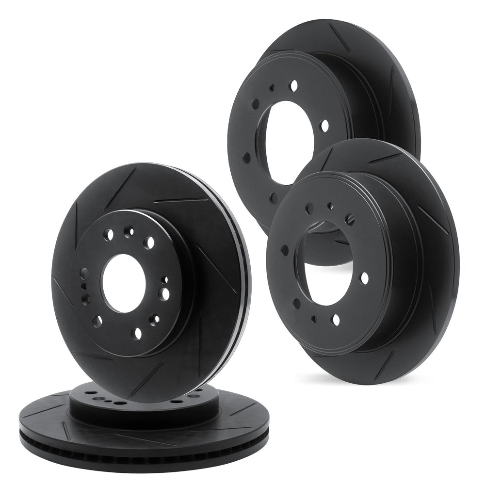 R1 Concepts Brake Rotor- Slotted - Black Fits VPG MV-1