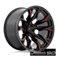 D823 22X12 5X5.0 G-BLK MILL C-RED -