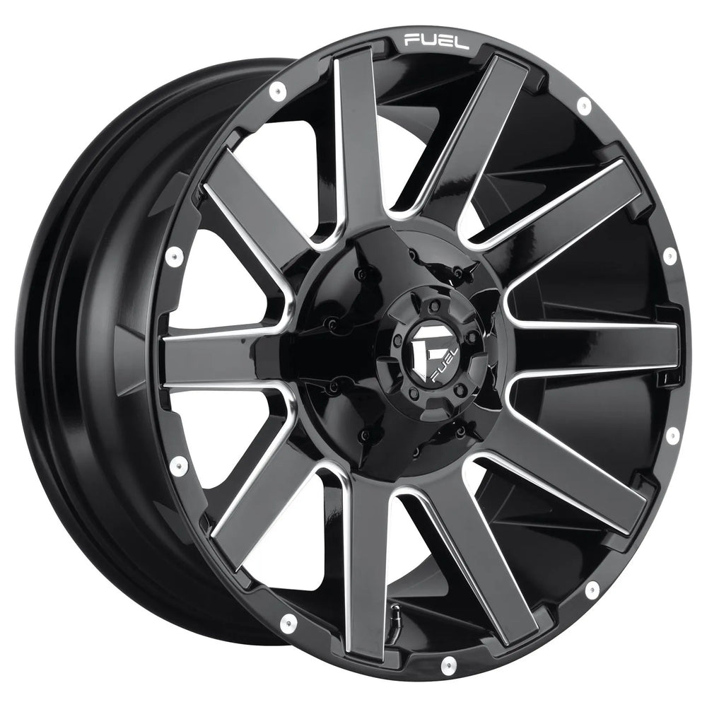 ~(47 lbs. 25X25X13)~ CONTRA 22x10 5x139.70/5x150.00 GLOSS BLACK MILLED (-18 mm)