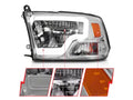 ANZO 2009-2020 Dodge Ram 1500 Full LED Square Projector Headlights w/ Chrome Housing Chrome Amber