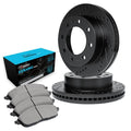R1 E- Line Series Brake Rotor - D/S - Black w/ Ceramic Pads Fits Dodge B300