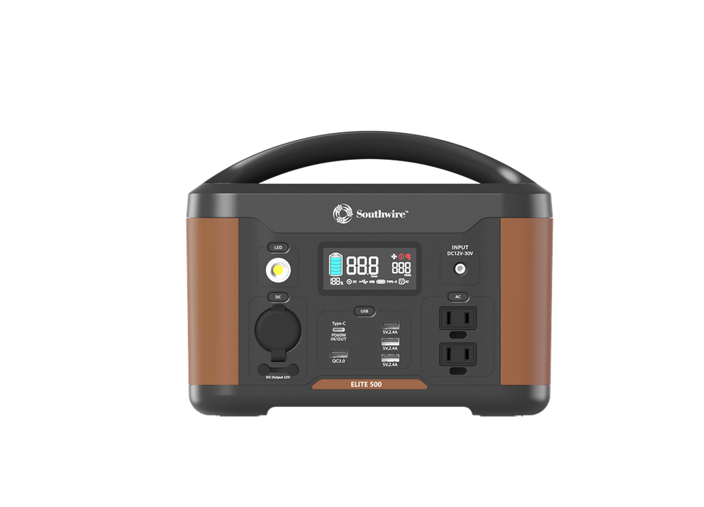 SOUTHWIRE PORTABLE POWER STATION 500 W/AC & DC ADAPTERS