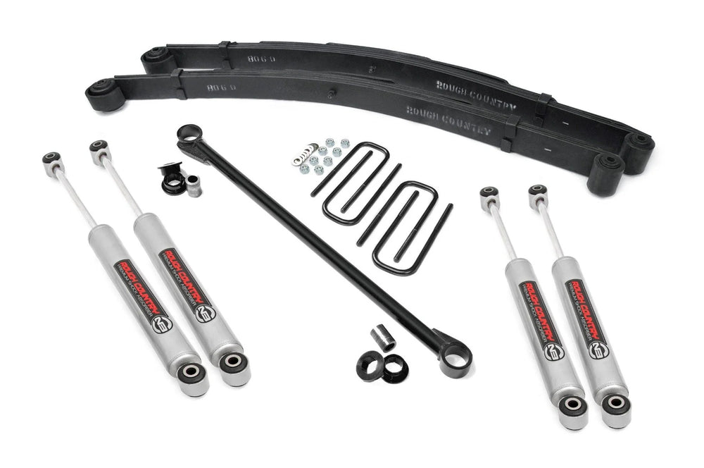1x 489BOX1 2x 8060 2.5 Inch Leveling Kit Leaf Spring Ford Super Duty 4WD (99-04)