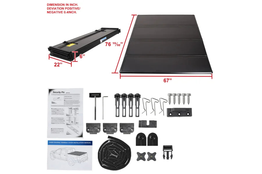 SR5 DBC SINGLE CAB 6 FOOT 5 INCH SHORT BED HARD QUAD FOLD TONNEAU COVER