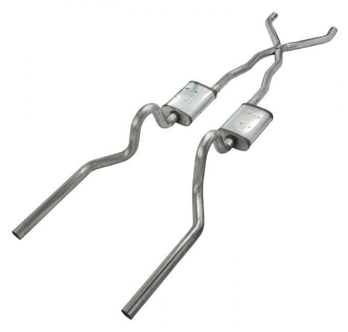 CM BACK W/XPIPE EXH 6770 COUGAR SPLIT R DUAL EXIT 2.5IN INTER/TAIL PIPE