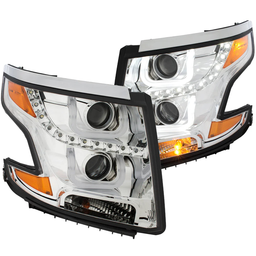 1516 SUBURBAN/TAHOE PROJECTOR HEADLIGHTS W/UBAR CHROME CLEAR W/AMBER DRIVE/PASS