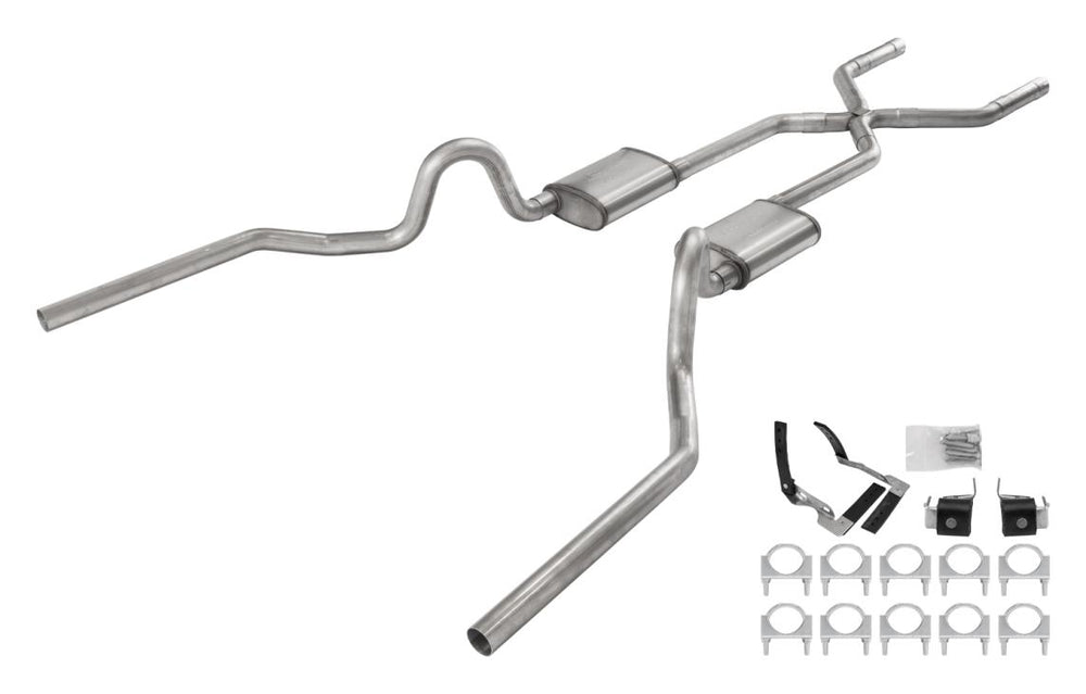 1968-72 Olds 442 Crossmember-Back Valance Exit Xpipe Turbo Pro Muffler