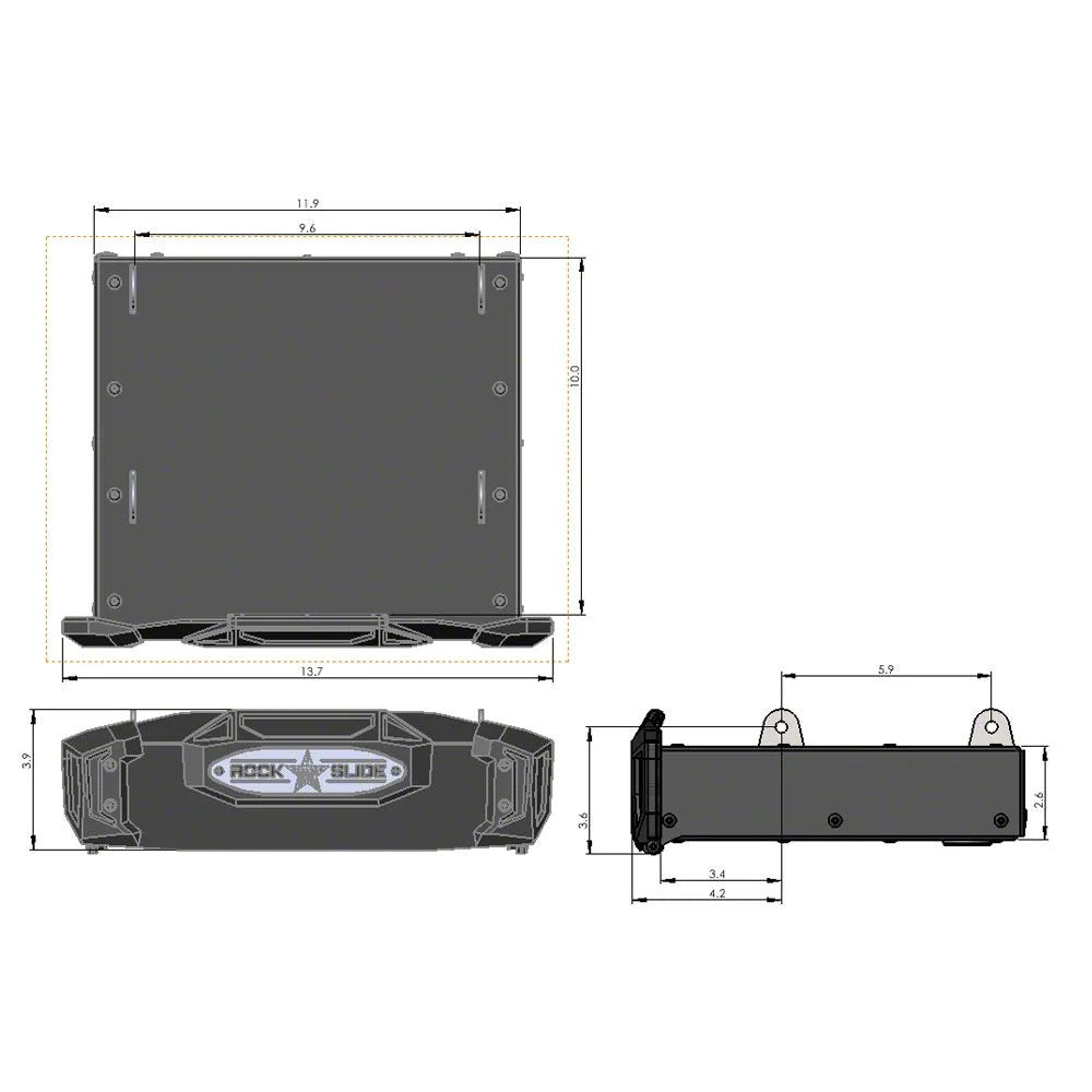 Rock Slide Engineering 20-23 Jeep Gladiator R-STEP 9 Inch Wide Bed Step Attachment Brackets (Driver)
