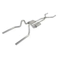 ~(69 lbs. 62X17X13)~ Crossmember Back w/H-Pipe Exhaust System 71-73 Mustang Split Rear Dual Exit 2.5 in Intermediate And Tail Pipe Street Pro Muffler/Hardware Incl Tip Not Incl Pypes Exhaust